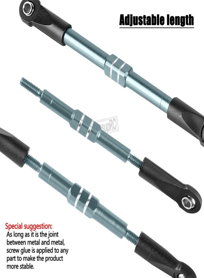 hopsupRC RC Adjustable Turnbuckles Links Upgrades Parts for 1/16 Mini E-Revo Summit Truck RC Car.Aluminum Front Rear Adjustable Turnbuckles Camber Links Toe Link Hops Up,Titanium - Image 5